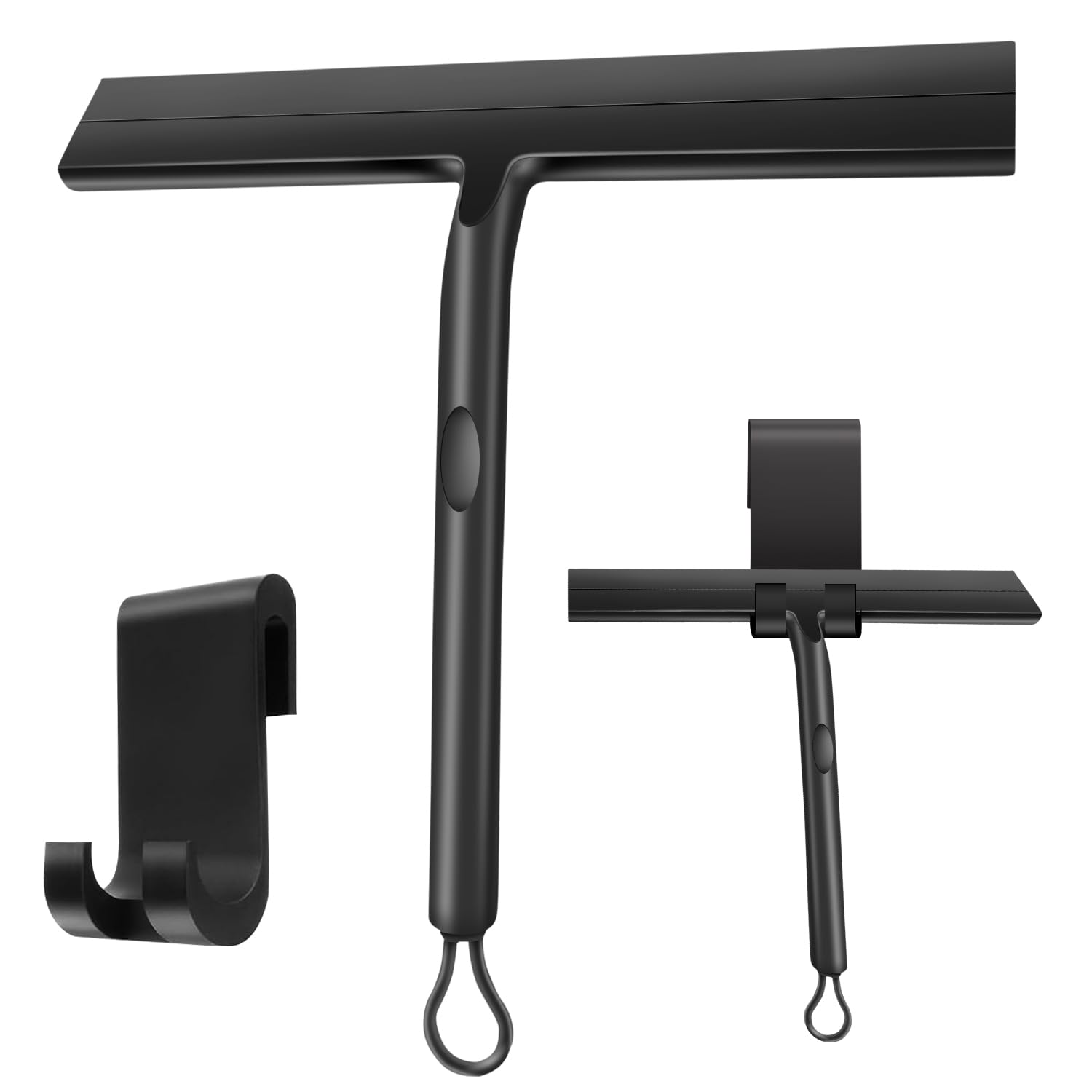 Lunriwis Shower Squeegee Silicone Window Wiper Squeegee Shower Cleaner With Silicone Hook for Bathroom Mirror Wipe Car Glass Door Window Cleaning