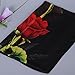 Datework Women Rose Long Soft Wrap Scarf (Black)