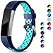 Maledan Replacement Bands Compatible for Fitbit Alta, Fitbit Alta HR and Fitbit Ace, Accessory Sport Bands Air-Holes Breathable Strap Wristbands with Stainless Steel Buckle, Blue/Teal, Small