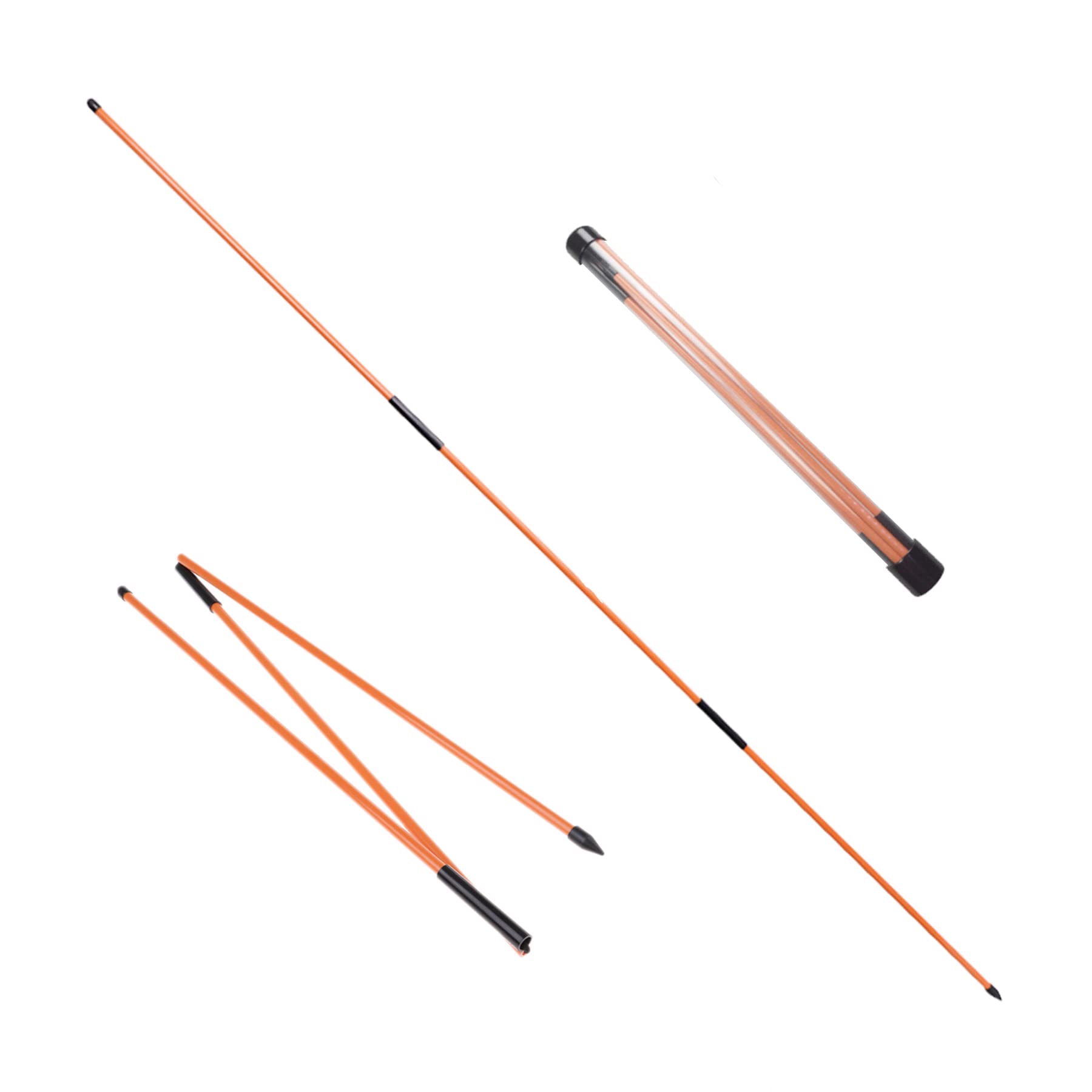 Eshan Golf Alignment Sticks 2 Pack Swing Training Aid Equipment Collapsible Trainer Practice Rods Posture Corrector in Handy Storage Tube Case for Men Women Golfer Swinging (Orange)