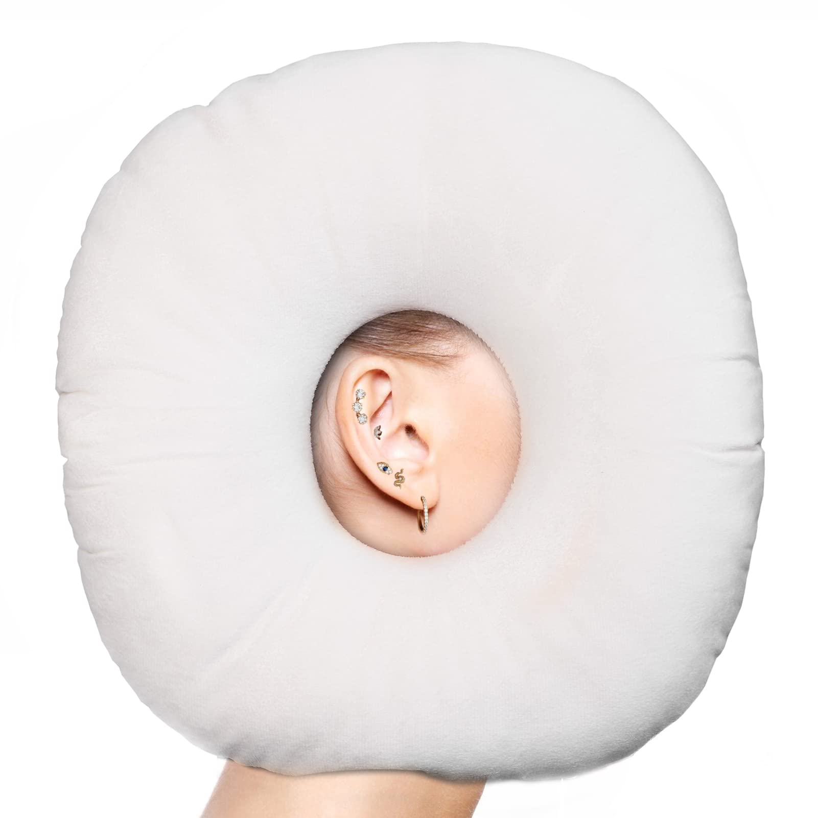 Photo 1 of *** STOCK PHOTO SIMILAR NOT EXACTcoceyese Ear Piercing Pillow for Side Sleepers with Ear Hole, O-Shaped Side Sleeping Pillow, Ear Guard Pillow for CNH, Relief Ear Pain Ear Inflammation Pressure Sores…