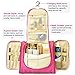 HOKEEPER Waterproof Toiletry Bag for Women - Travel Cosmetic Bag Makeup Organizer Heavy Duty Shower Bag Hanging Dopp Kit - Large Size: 10.2 x 4.5 x 8.5 Inch (Pink)