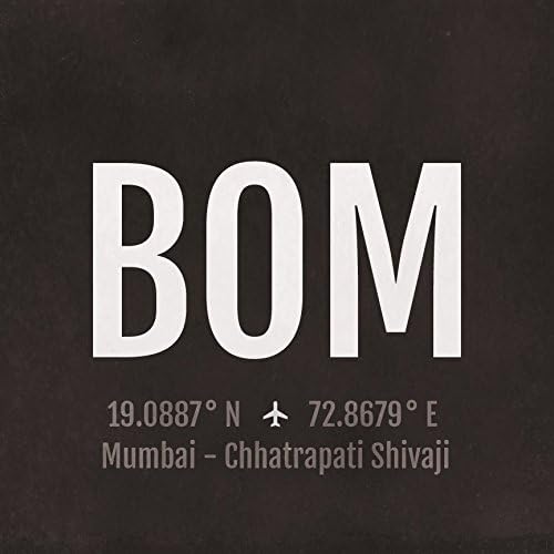 Mumbai Airport Code Print - BOM Aviation Art - India Airplane Nursery Poster, Wall Art, Decor, Travel Gifts, Aviation Gifts