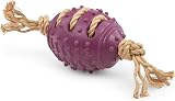Petface Planet Nobbly Rubber Rugby Ball with Rope Dog Toy Pack 1 view 7