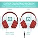 SoMi Infinite Wireless Bluetooth Headphones, Over Ear Headset, Foldable, Adjustable, Comfortable Protein Earmuffs w/Built-in Mic and Wired Mode for PC/Cell Phones/TV, Redthumb 4