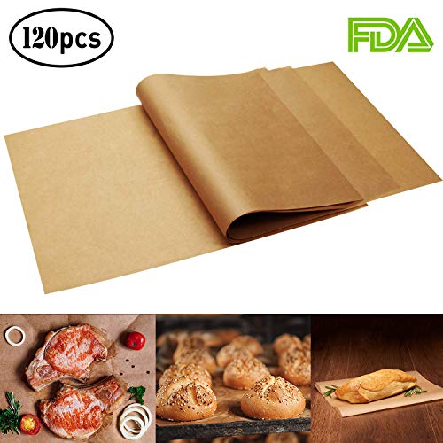 120 x Parchment Paper Sheets - No Curl, No Tear, No Burn Baking Paper (16 x 12 inch) â€“ Precut Parchment Paper For Baking â€“ No Chemical Unbleached Parchment Paper â€“ Cookie Paper Baking Sheets