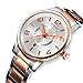 Women Easy Reader Date Expansion Watch Ladies Quartz Clock Female Bracelet Quartz Wrist Watch (Gold)