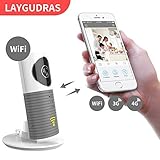 Clever Dog 2nd Generation 960P 120°Wide Angle Lens Wireless wifi security camera with night vision,motion detection,alert message Support Max 128GB SD card for Iphone Ipad Android（with adaptor)(Grey)