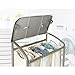 Seville Classics Mobile Laundry Hamper Sorter Cart, 3-Bag with Folding Table, Champagne