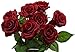 10 Pcs Real Touch Silk Artificial Rose Flowers Silk Gluing PU Fake Flower Home Decorations for Wedding Party or Birthday Garden Bridal Bouquet Flower Saint Valentine's Day Gifts Party Event(Dark red)