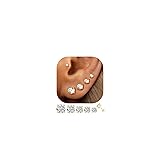 5 Pairs 14K Gold Plated Stud Earrings for