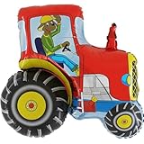 31 Inch Red Tractor Shaped Foil Balloon (CS139)