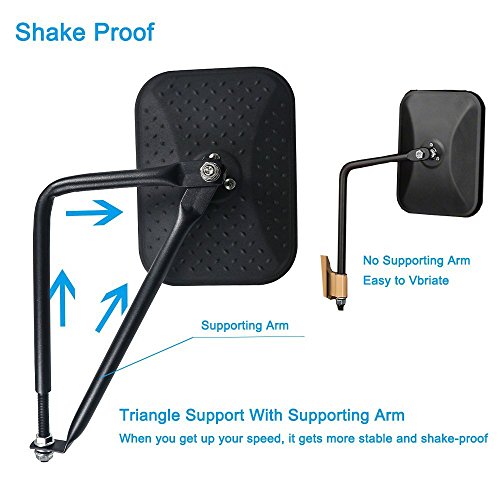 image for Bolaxin Black Diamond Rectangular Shake-proof Off-Road Door Off Side R