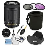 Nikon AF-P DX NIKKOR 70-300mm F/4.5-6.3G ED VR Lens Bundle With
Professional HD Filters, Lens Hood, Lens Case, 5 Piece Lens Starter Kit.