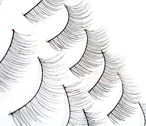 Nicedeal 10 Pairs Natural Look Taiwan Handmade Fake False Eyelashes Eye Lashes Transparent Stem 218 Classical Eyelashes Make-up Tools and Brushes for Beauty