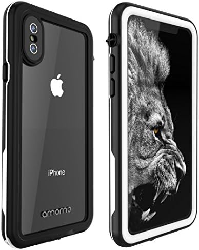 iPhone X Waterproof Case, AMORNO Underwater Full Sealed Cover Wireless Charging Support Snowproof Dirtproof Shockproof with Built-in Screen Protector for iPhone X