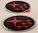 2008 - 2017 Subaru WRX or STI Carbon Fiber Emblem Decals (Red Stars)