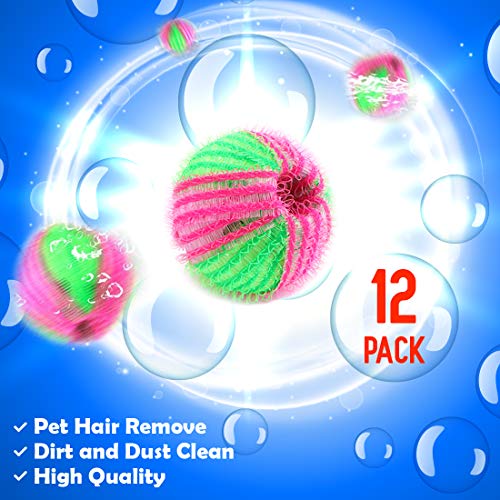 Nado Care Pet Hair Remover for Laundry - Reusable Hair Dryer Ball - Pet Washing Ball for Laundry - Magic Ball Hair Remover - Pack of 12