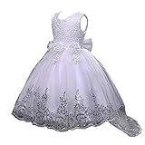 JiaDuo Girls Sequin Lace Tulle Dress Bow Princess Party Flower Gown