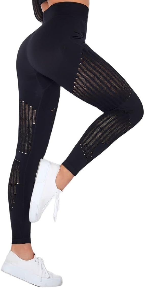 Workout Pants With Mesh Cutouts