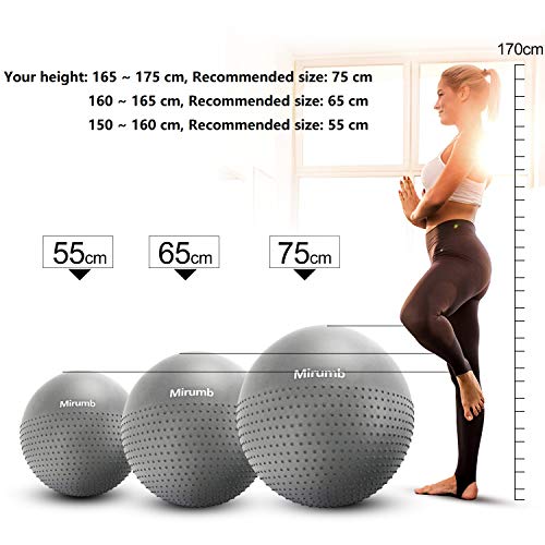 Mirumb-Palla-da-Ginnastica-Palla-Yoga-Palla-da-Pilates-con-Pompa-Adatto-a-Esercizio-di-Fitness-Yoga-Allenamento-Pilates-Donna-Incinta-Ufficio-