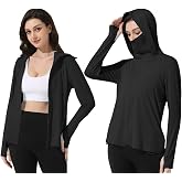 Mingyuezai Women's UPF 50+ Sun Protection Jacket Spf UV Clothing | With zipped pockets,Mask style sunscreen stand collar,Sleeve cuffs with thumbholes