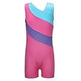 DAXIANG Gymnastics Leotard for Girls Mermaid Rainbow Colourful Biketard Gymnastics Shortall 3-15Years
