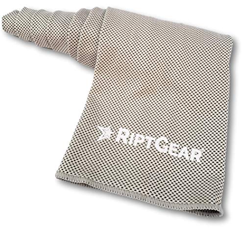 RiptGear Instant Cooling Towel - Ultra Thin Lightweight Design for Fitness and Exercise, Gym, Yoga, Sports, Pilates, Travel, Running and Hiking - Gray