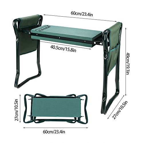 Elever Folding Home Garden Seat Kneeler Kneeling EVA Foam Padding Rest Outdoor Lawn Beach Chair With Tool Pouch - Thumbnail 6