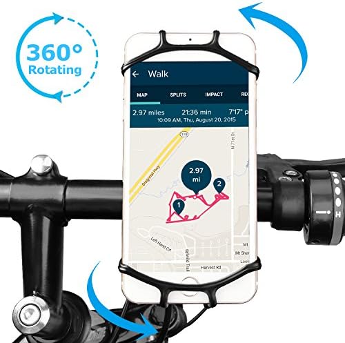 Simptech Bicycle Bike Phone Mount Holder, 360° Rotatable, Silicone Adjustable Strap ,Universal For Any 4-6 Inch Smartphones, GPS, and Other Devices, Bike Accessories For All Bicycle Handlebars