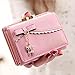 FXTXYMX Womens Faux Leather Cute Cat Bowknot Small Wallet Coin Card Holder (Pink)