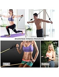 11PCS Resistance Bands Set Include 5 Stackable Exercise Bands with Door Anchor, Handles, Ankle Straps, Carry Bag & Guide, Workout Bands for Resistance Training, Physical Therapy, Home Workouts, Yoga