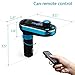 ERolldeeP Wireless Bluetooth Handsfree Car Kit Adapter FM Transmitter BT66 Calling/MP3 Player Dual USB Ports for Cellphones Power Battery charge-Blue