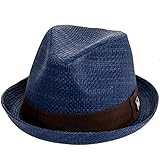 Peter Grimm Mens Navy Blue Depp Fedora Hat (XXL)