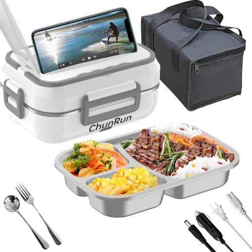 Electric Lunch Box Food Heater 3in1 for Car & Home 60W Warms