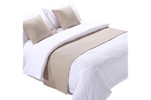 TOPLACKER Hotel Bed Runner Scarf and 2 Pillowcase Count Solid Color Soft Bedspreads Coverlets Home Decoration for Bed Cover with Matching Pillows for Twin Queen King Size Bed Queen ( Color : Bisque , Size : Que