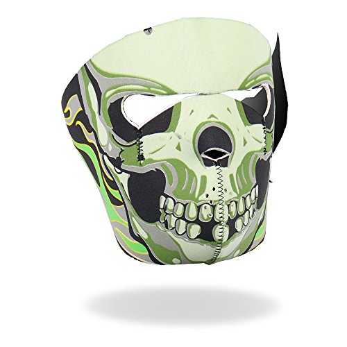 Hot Leathers Goblin Skull Neoprene Face Mask (Green)