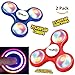 Finger Spinner Toy with LED Lights 2 Pack, Fidget Spinner With Beautiful LED Lights Red and Blue (2 Pack)