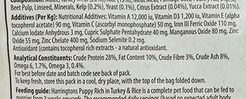 harringtons puppy food ingredients