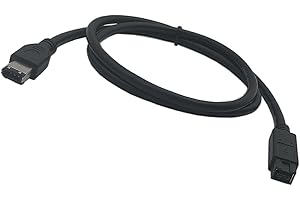 zdyCGTime Firewire Premium Cable 800 IEEE 1394B 9 Pin to 9 Pin Male to Male 6 Ft Black (9 Pin to 6 Pin)