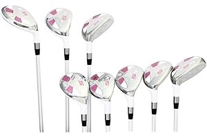 Majek White Pearl Senior Ladies Golf Hybrids Irons Set New Senior Women Best All True Hybrid Ultra Light Weight Forgiving Woman Complete Package Includes 4 5 6 7 8 9 PW SW All Lady Flex Utility Clubs
