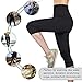 URSEXYLY Women high Waist Workout Shorts Power Flex Capri Compression Legging Tights (Black Yoga Leggings Waist Control, XL)