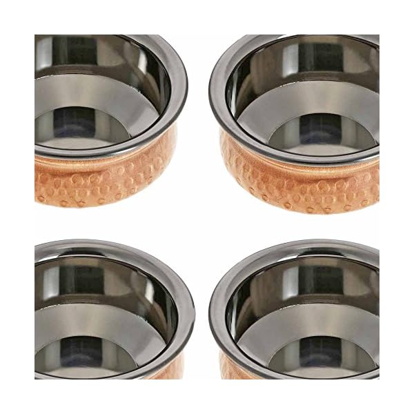4 Inches Handmade Indian Copper Bowls Set of 4 Dinnerware Bowls