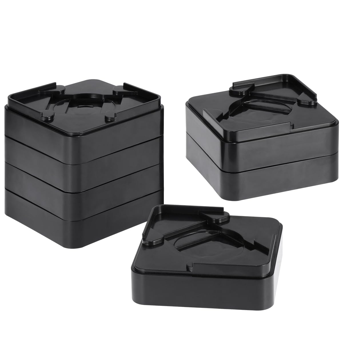 Healifty 16pcs Stackable Furniture Risers Adjustable Heightening Pads for Sofa Bed Table Anti-slip Design for Stability and Floor Protection