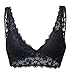 YIANNA Women's Halter Elasticity Full Lace Bralette Crop Paded Bra Top Soft Cup