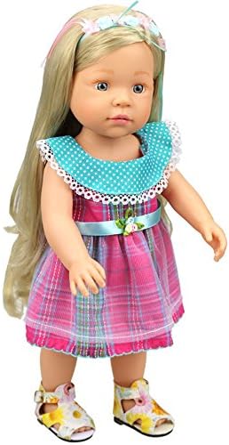 Banne Park Rids 16 Inches Cute Tee Grid Simulation Skirt New Bitty Princess Baby Doll's Clothes