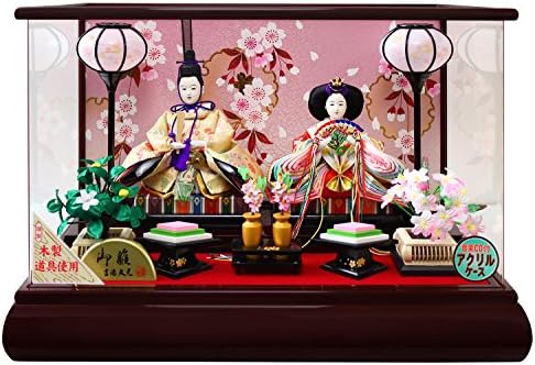 吉徳 雛人形 ケース入り親王飾り アクリルケース 誕生日 お祝い 間口50 奥行30 高さ34cm