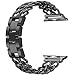 Wearlizer Black Compatible with iWatch Band 38mm 40mm 41mm Womens Mesh Loop Stainless Steel Replacement Dress Chain Metal Strap Beauty Wristband Bracelet Series SE 7 6 5 4 3 2 1