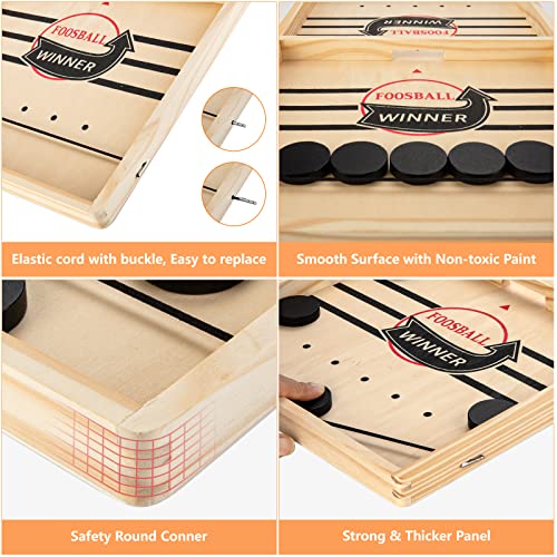 Large Sling Puck Game, Foosball Winner Board Game, Wooden Hockey Table