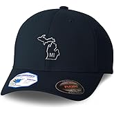 Custom Flexfit Cap for Men & Women Embroidered Michigan State Map Mi Embroidery Flexfit Hats Baseball Caps